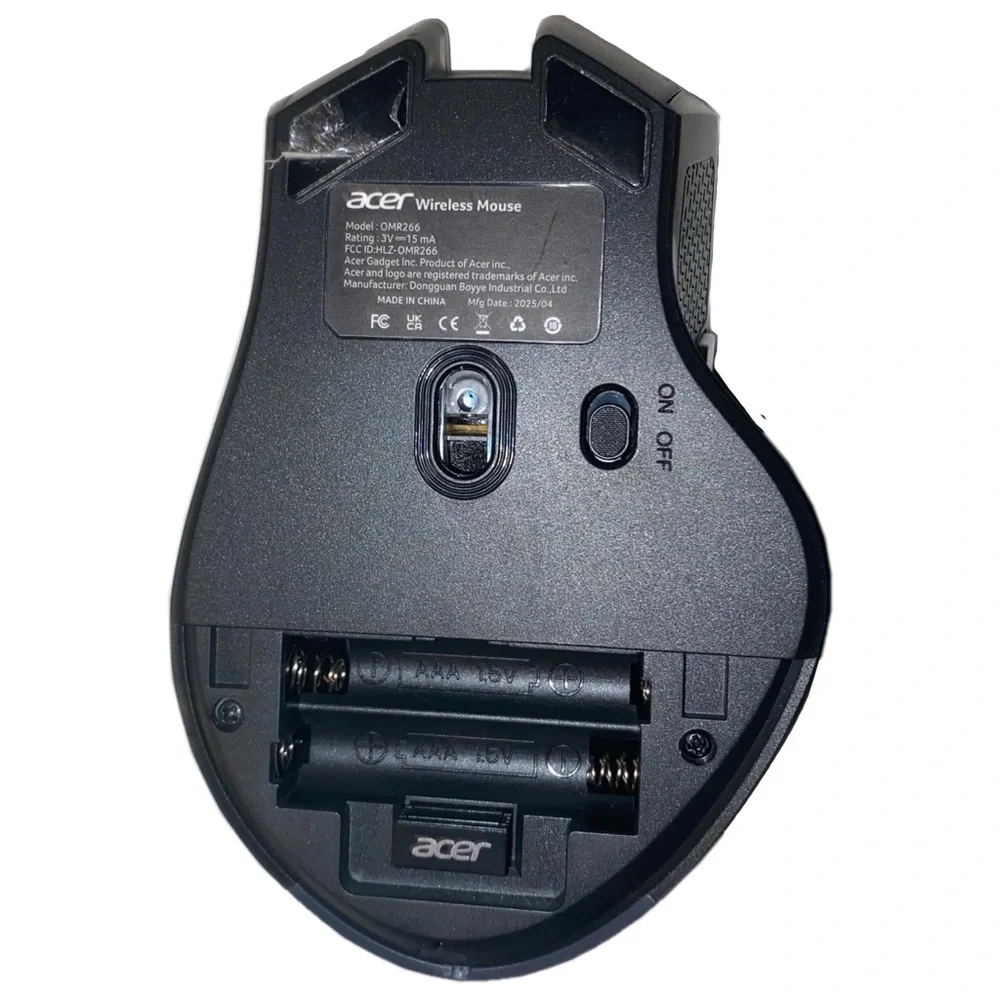 Acer OMR266 2.4GHz Wireless Ergonomic Right Hand Mouse 3 Adjustable DPI 6 Button